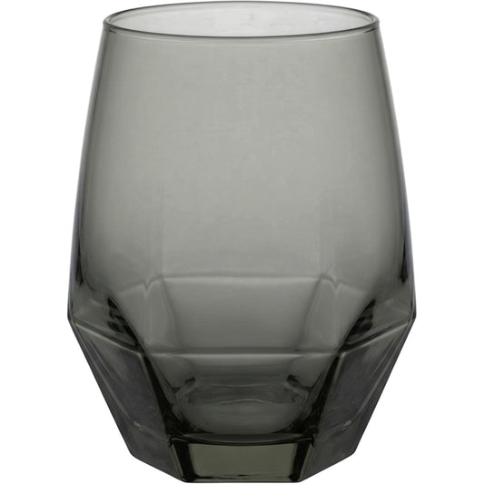 Thwgd Six-Facet Base Stemless Wine Glass 16 oz Smoke Gray - Product view