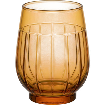 Thwgd Twelve-Rib Optic Stemless Wine Glass 15 oz Amber - Product view